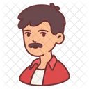 Homme Moustache Gens Icon