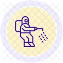 Homme Desinfectant Icone Cercle Couleur Icon
