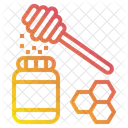 Honey Jar And Stick  Icon