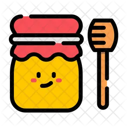 Honey Jar And Stick  Icon