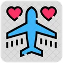 Valentine Day Airplane Honeymoon Icon