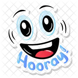 Hooray Sticker  Icon