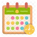 Hora Y Fecha Color Calendario Icono