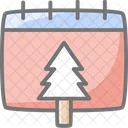 Horario Arbol De Navidad Icono De Invierno Icono