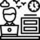 Horario De Expediente Remoto Ícone