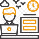 Horario De Expediente Remoto Ícone
