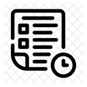 Horario De Trabalho Hora E Data Documento Ícone