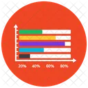Horizontal Bar Chart Statistics Infographic Icon