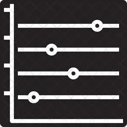 Horizontal dot line graph  Icon