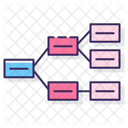 Horizontal Hierarchy Icon - Download in Colored Outline Style