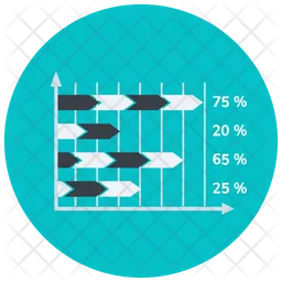Horizontal Percentage Chart  Icon