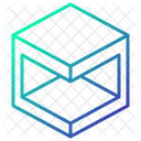 Horizontal Subtract Geometric Cube Icon