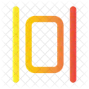 Horizontal verteilen  Symbol