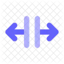 Horizontale Ausrichtung Mitte Horizontale Ausrichtung Pfeil Symbol
