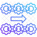 Horizontale Integration Geschaft Integration Symbol