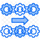 Horizontale Integration Geschaft Integration Symbol