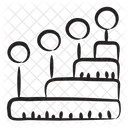 Horizontales Histogramm Balkendiagramm Datenanalyse Symbol