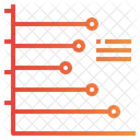 Horizontales Liniendiagramm Symbol