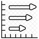 Horizontales Pfeildiagramm Horizontales Pfeildiagramm Datenanalyse Symbol