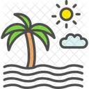 Horizonte Mar Sol Icono