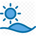 Horizonte Mar Sol Ícone