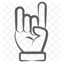 Hornzeichen Rockhand Cooles Handzeichen Symbol