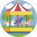 Merry Goround Horses Amusement Park Icon