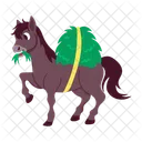 Horse Eating Horse Cartoon Horse Stickers Icon