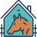 Horse In Stable Racing Farmyard Icon