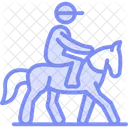 Horse Riding Duotone Line Icon Icon