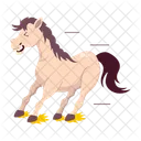 Horse Sliding Horse Cartoon Horse Stickers Icon