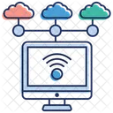 Computacao Em Nuvem Wifi Em Nuvem Hospedagem Em Nuvem Ícone