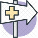 Hospital Guidepost Signpost Icon