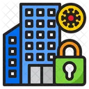 Shield Building Quarantine Building Protection Icon