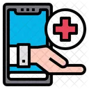 Hospital Application Smathphone Hand Icon
