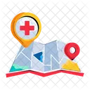Medical Location Hospital Location Map Navigation Icône