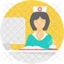 Hospital Reception Receptionist Female Icon