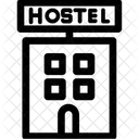 호텔 건물 침대 아이콘
