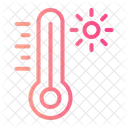 Hot Sun Thermometer Icon