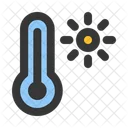 Hot High Temperature Thermometer Icon
