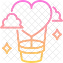 Hot Air Balloon Love And Romance Transportation Icon
