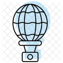 Hot Air Balloon Color Shadow Thinline Icon Icon