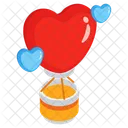 Hot Air Balloon Valentines Day Love Icon