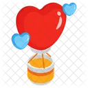 Hot Air Balloon Valentines Day Love Icon
