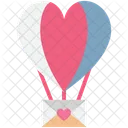 Fun Heart Shape Hot Air Balloon Icon