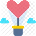Hot Air Balloon Romance Heart Icon