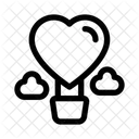 Hot Air Balloon Heart Adventure Icon