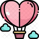 Hot Air Balloon With Heart  Icon