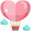 Hot Air Balloon With Heart  Icon