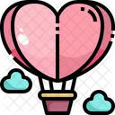 Hot Air Balloon With Heart Balloon Hot Air Balloon Icon